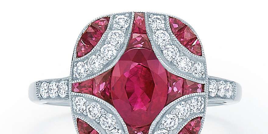 34 Royal Ruby Engagement Rings | Martha Stewart For Ruby And Diamond Link Rings (Photo 25 of 25)