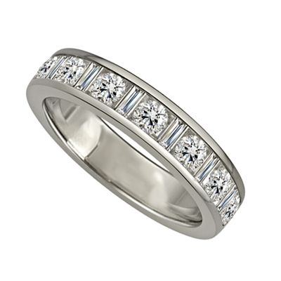 4mm Round & Baguette Diamond Eternity Ring | Dhjxm00154hetcrdbg | Diamond  Heaven In Baguette And Round Diamonds Eternity Band Rings (View 20 of 25)
