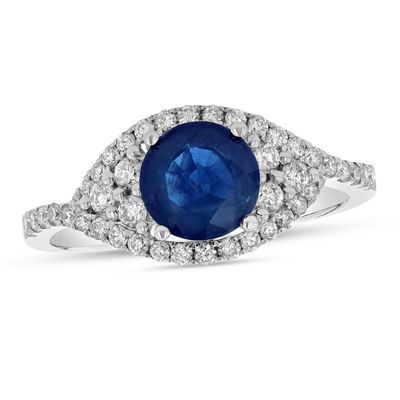 6.0mm Blue Sapphire And 3/8 Ct. T.w (View 13 of 25)