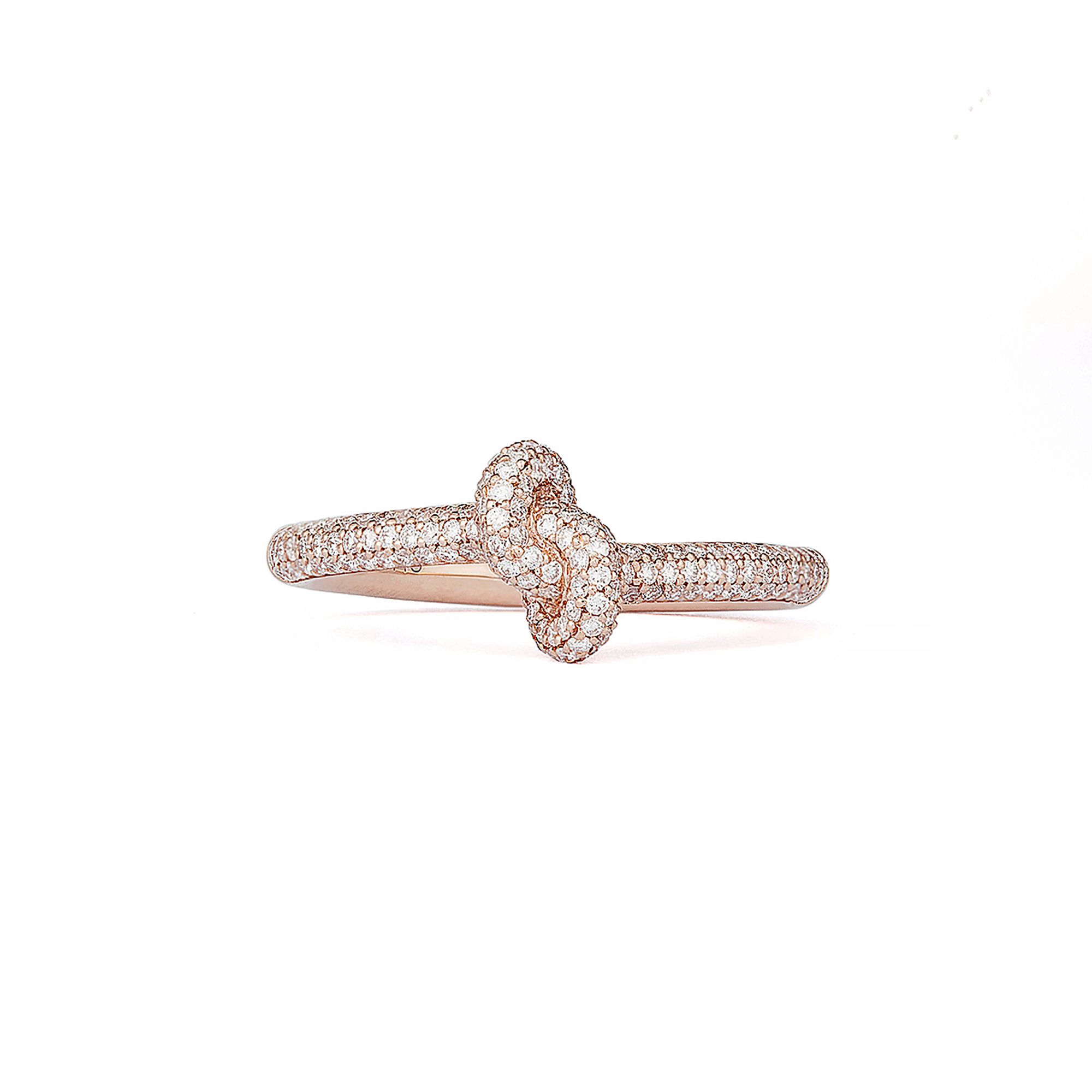 Absolutely Slim Knot Diamond Ring Full Pavé – Engelbert Pertaining To Love Letters 1 Letter Diamond Twist Rings (View 20 of 25)