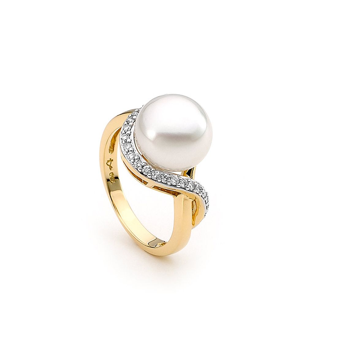 Allure South Sea Pearl Wrap Around Diamond Ring – Gregory Jewellers In Graduated Diamonds Wraparound Rings (View 15 of 25)