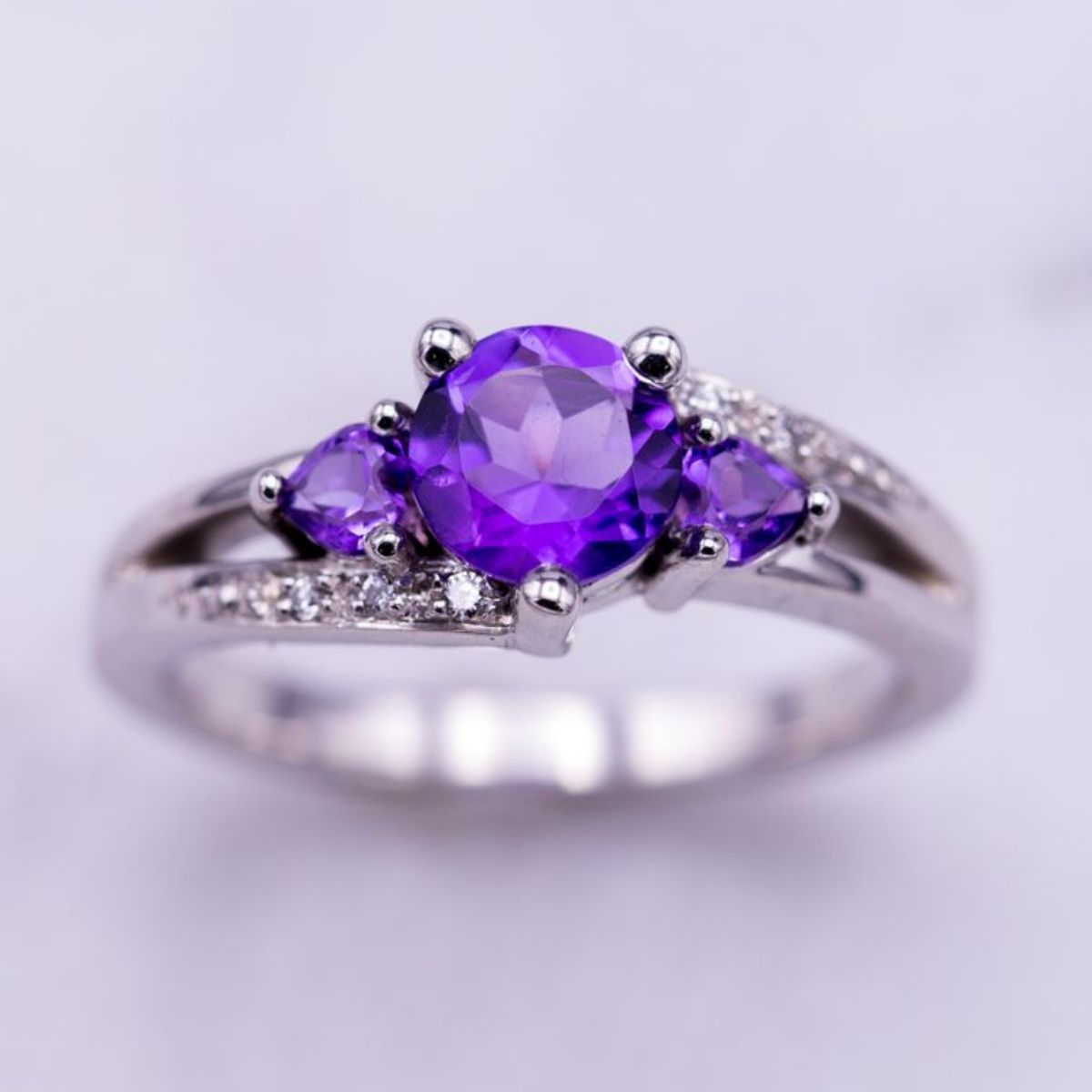 Amethyst Engagement Rings | Custommade In Amethyst And Diamonds Rings (View 5 of 25)