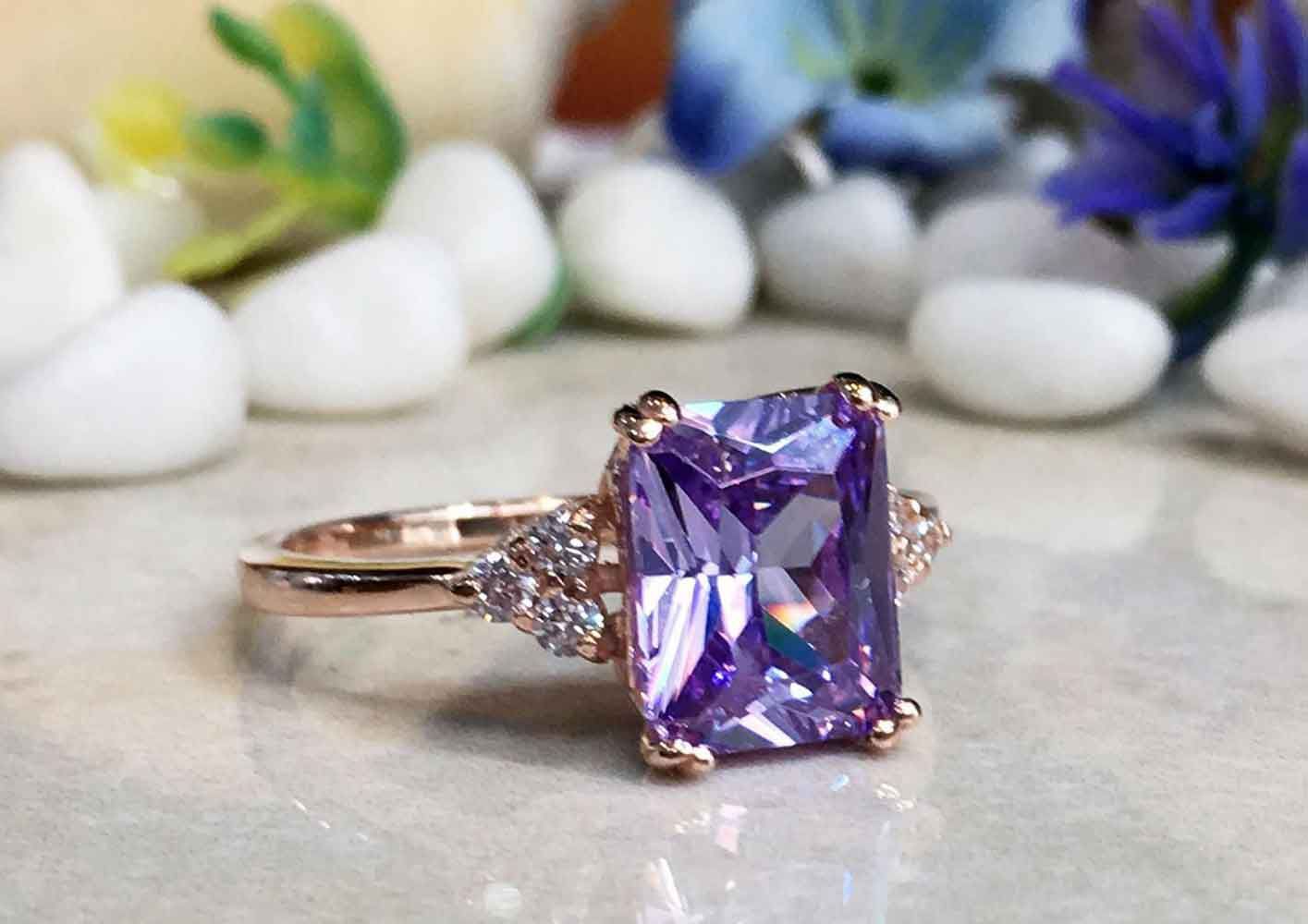 Amethyst Engagement Rings: The Complete Guide Pertaining To Amethyst And Diamonds Rings (View 3 of 25)