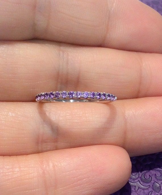 Amethyst Half Band Ring/  (View 3 of 25)