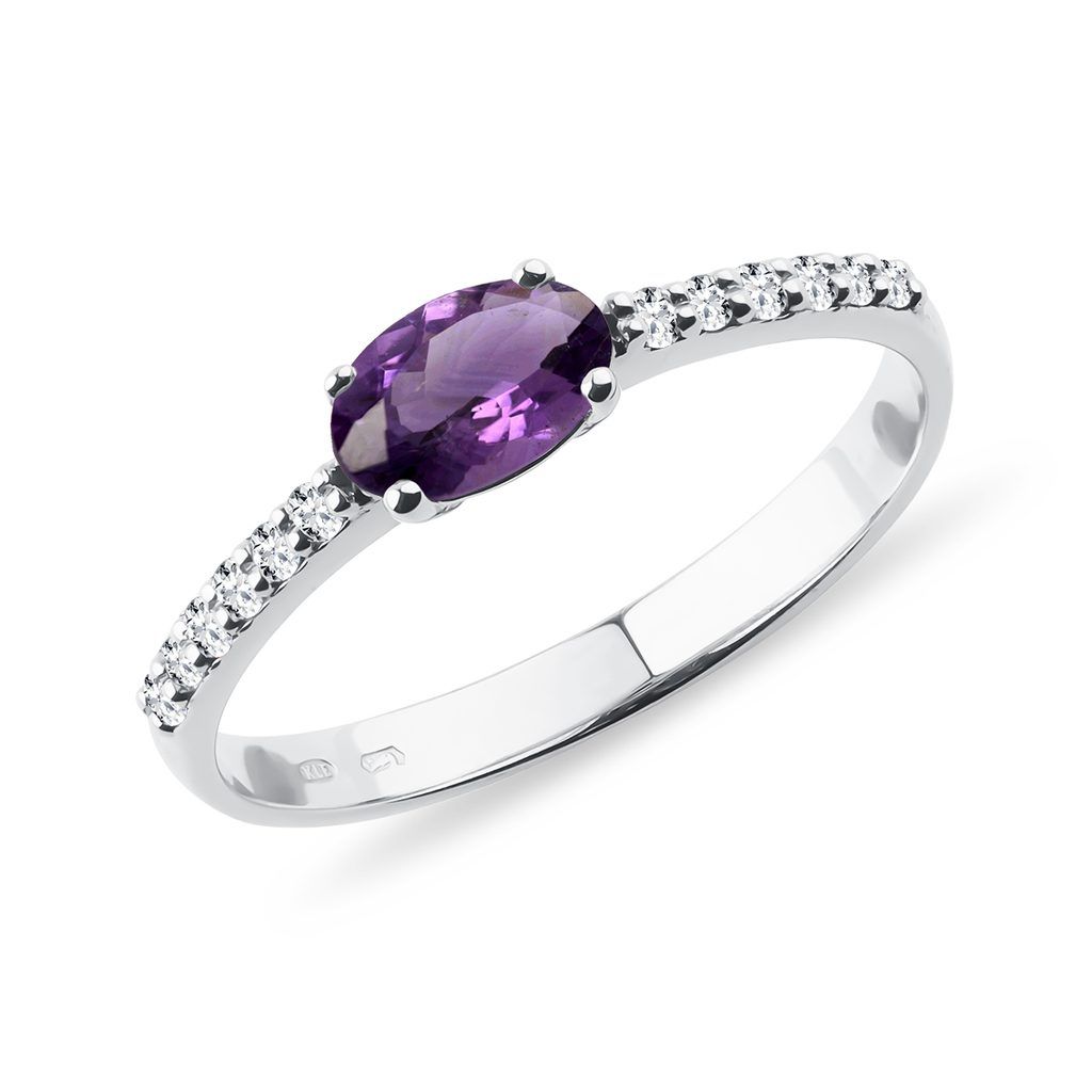 Amethyst Ring With Diamonds In White Gold | Klenota With Amethyst And Diamonds Rings (View 7 of 25)