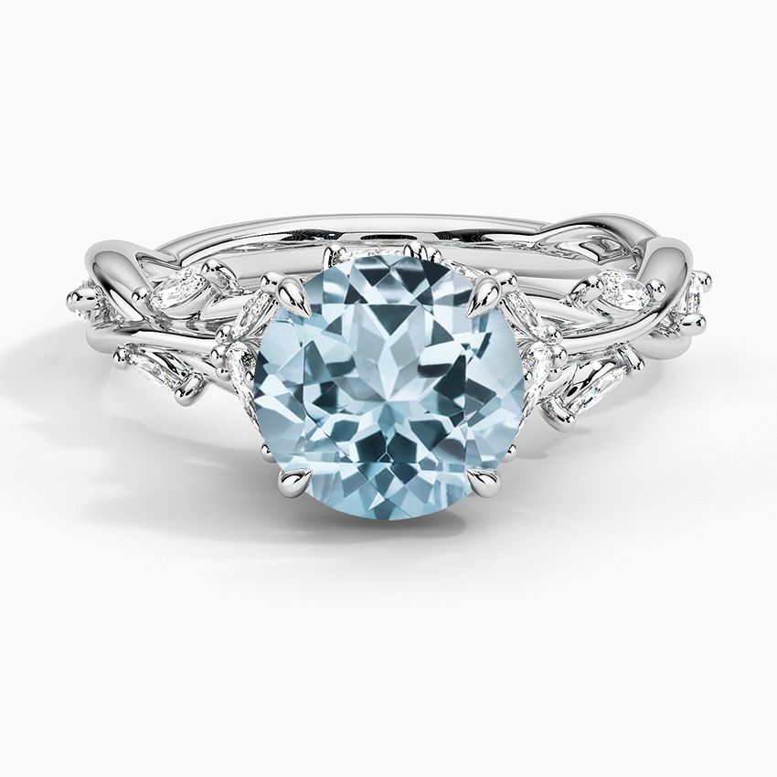 Aquamarine Secret Garden Diamond Ring (1/2 Ct. Tw (View 4 of 25)