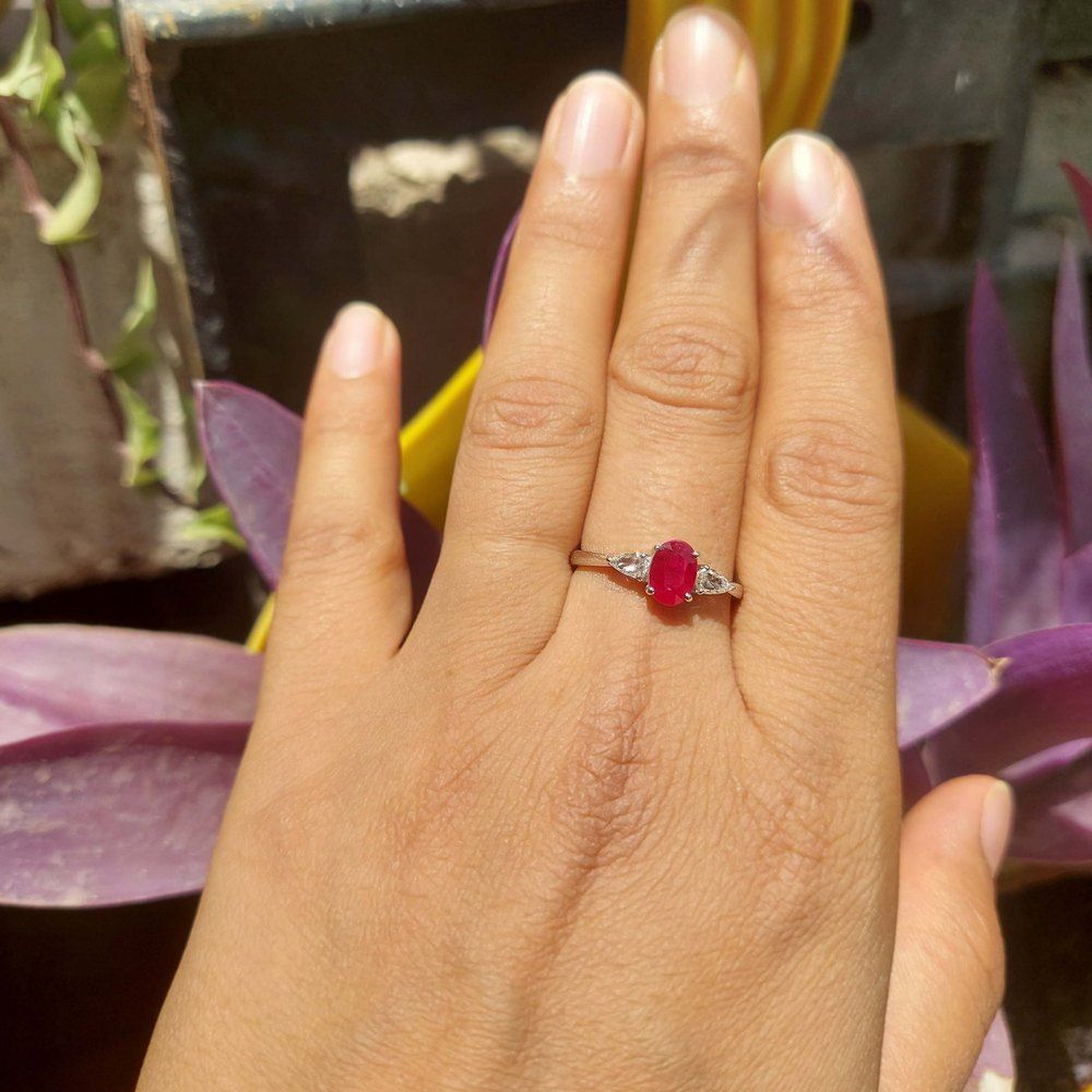 Art Gems Women's Natural Ruby Diamond Ring At Rs 25999 In Jaipur | Id:  25882560797 With Regard To Ruby And Diamond Link Rings (View 24 of 25)
