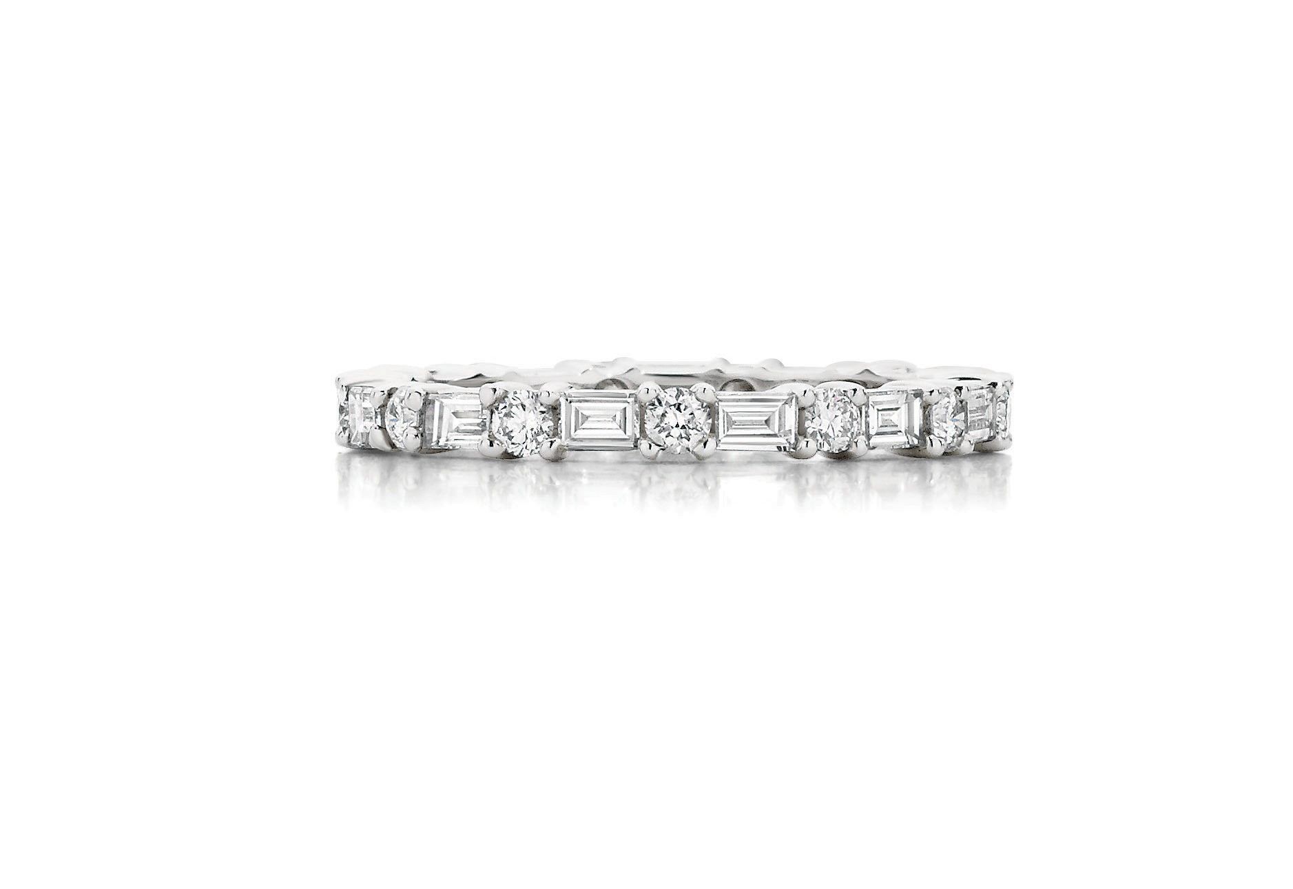 Baguette And Round Cut Diamond Wedding Ring – Midas Jewellery With Regard To Baguette And Round Diamonds Eternity Band Rings (View 14 of 25)