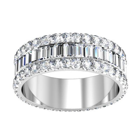 Baguette Eternity Band With U Pave Round Diamonds | Eternity Ring, Eternity  Ring Diamond, Diamond Eternity Wedding Band Pertaining To Baguette And Round Diamonds Eternity Band Rings (View 9 of 25)
