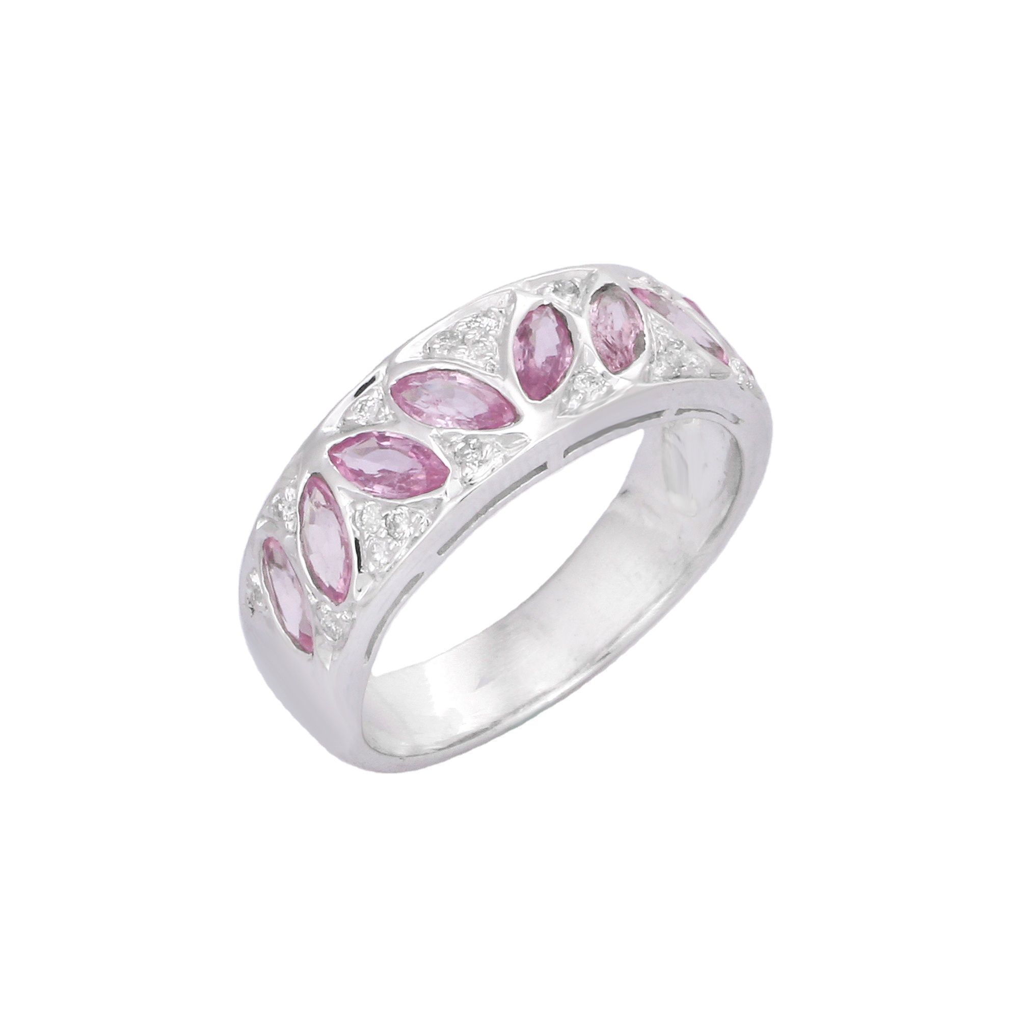 Best Selling Product Natural Pink Sapphire Diamond Eternity Ring Sterling  Silver 925 Half Band Ring Wholesale Jewelry For Women – Buy Custom Jewelry  Real Sapphire Eternity Band Gold Ring Wholesale,handmade Gemstones Jewelry Inside Pink Sapphire Semi Eternity Rings (View 23 of 25)