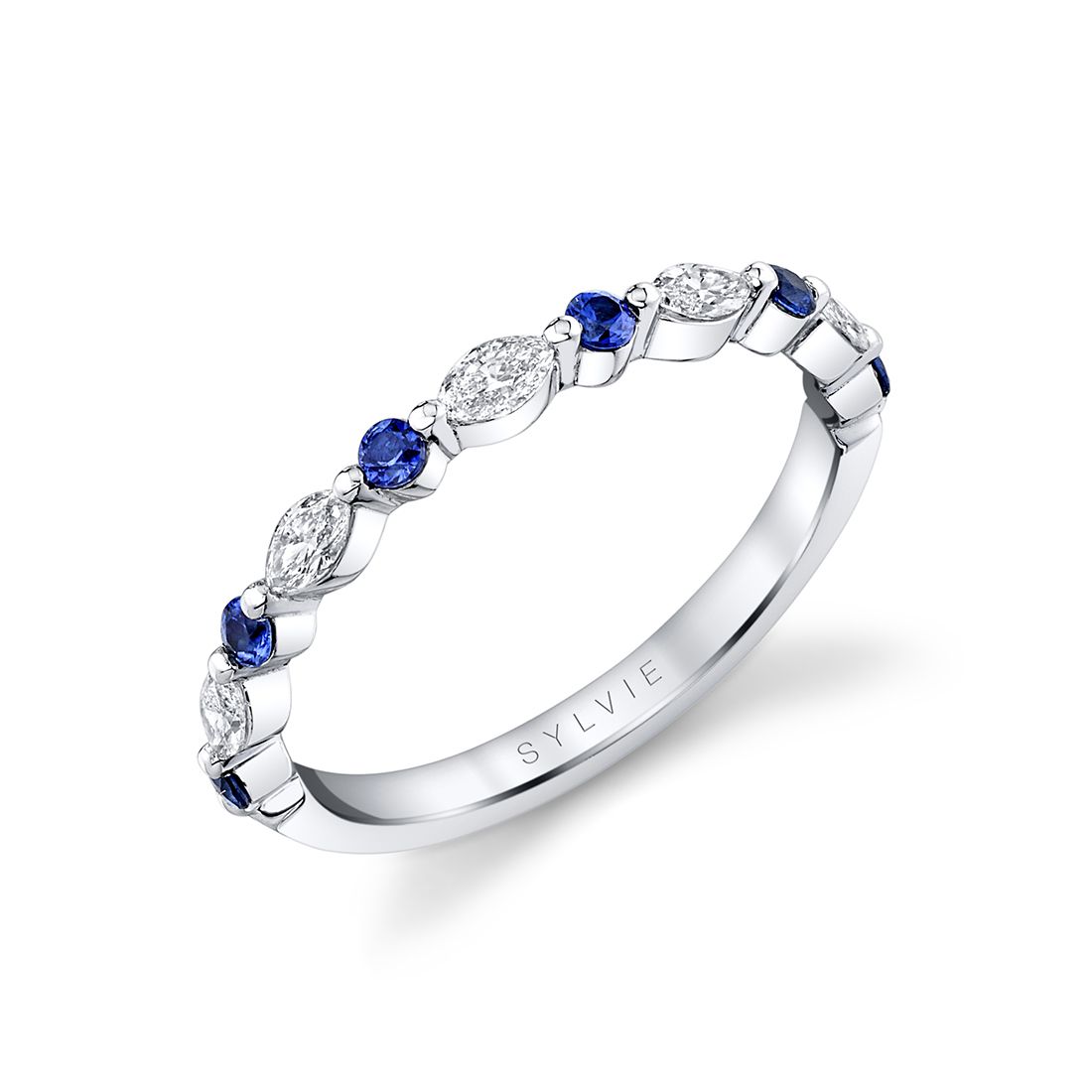 Blue Sapphire And Diamond Ring | Gemstone Wedding Bands And Rings Regarding Marquise Shape Eternity Band Rings With Round Diamonds (View 21 of 25)