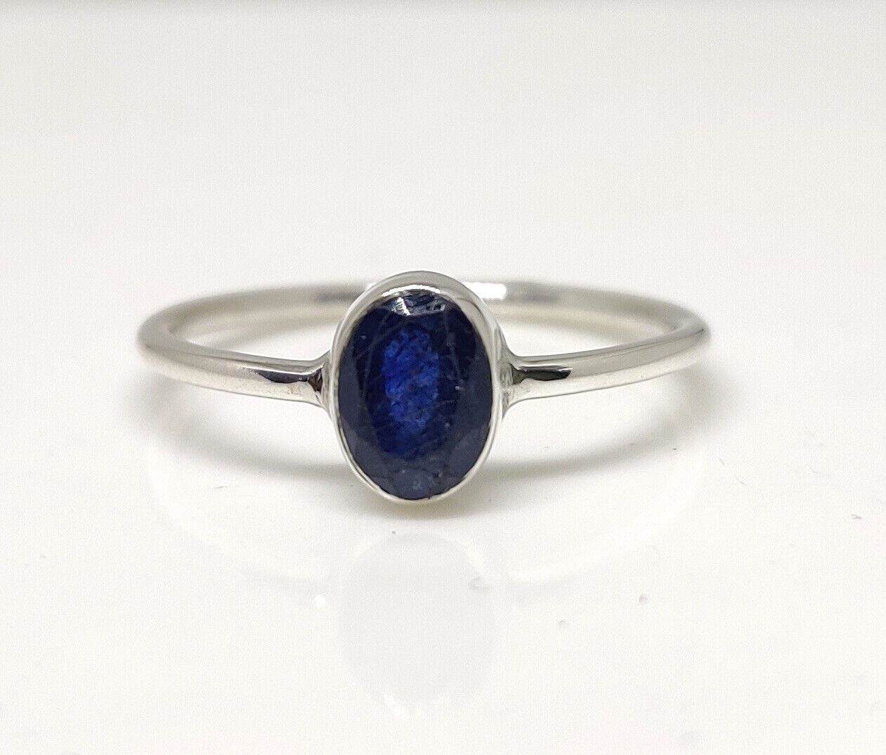 Blue Sapphire Ring/sapphire Cut Oval Natural Gemstone 925 Sterling Silver  Ring | Ebay Throughout Stackable Oval Cut Sapphire Rings (View 7 of 25)