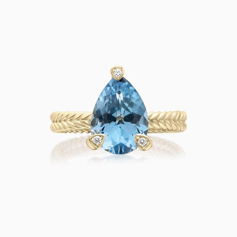 Blue Topaz Ring With Braided Gold Band – Maidor Throughout Blue Topaz Rings With Braided Gold Band (View 5 of 25)