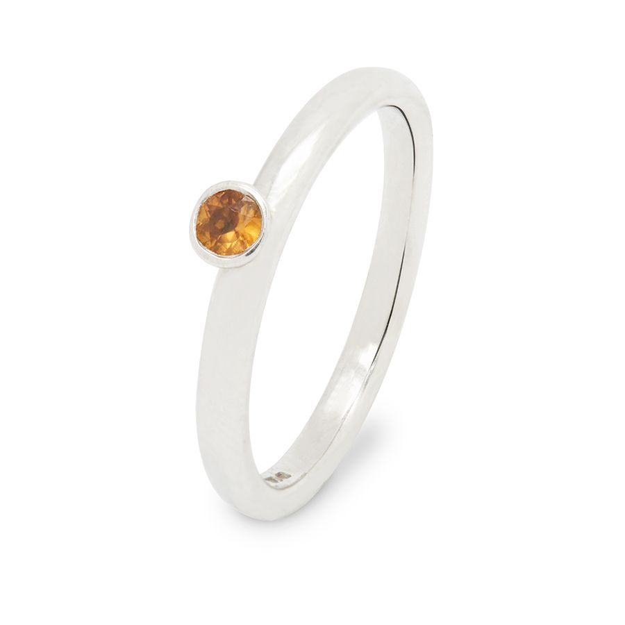 Bon Bon Gem Set Solitaire Stacking Ring – Round Orange Sapphire | Fultons  Jewellery | Bespoke Jewellery | The Lake District, Cumbria Pertaining To Stackable Orange Sapphire Rings (View 10 of 25)