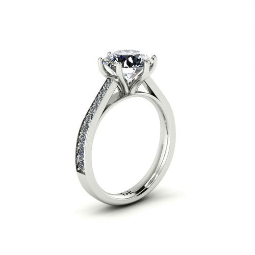 Bright Cut Pavé Engagement Ring | Draco Diamonds Singapore Intended For Bright Cut Rings (View 7 of 25)