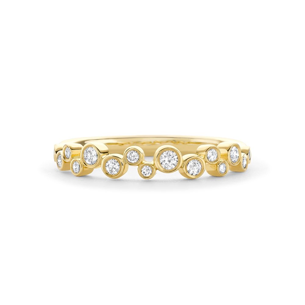 Brilliant Cut Diamond Single Row “bubble” Ring In 18ct Yellow Gold, 3561 Intended For Bubbles Diamond Bezel Row Rings (View 3 of 25)