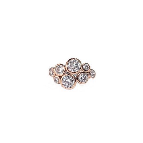 Bubble Design 8 Diamond Ring In A Bezel Set Rose Gold Plated – Desert  Diamonds Ireland Throughout Bubbles Bezel Diamond Trio Rings (View 14 of 25)