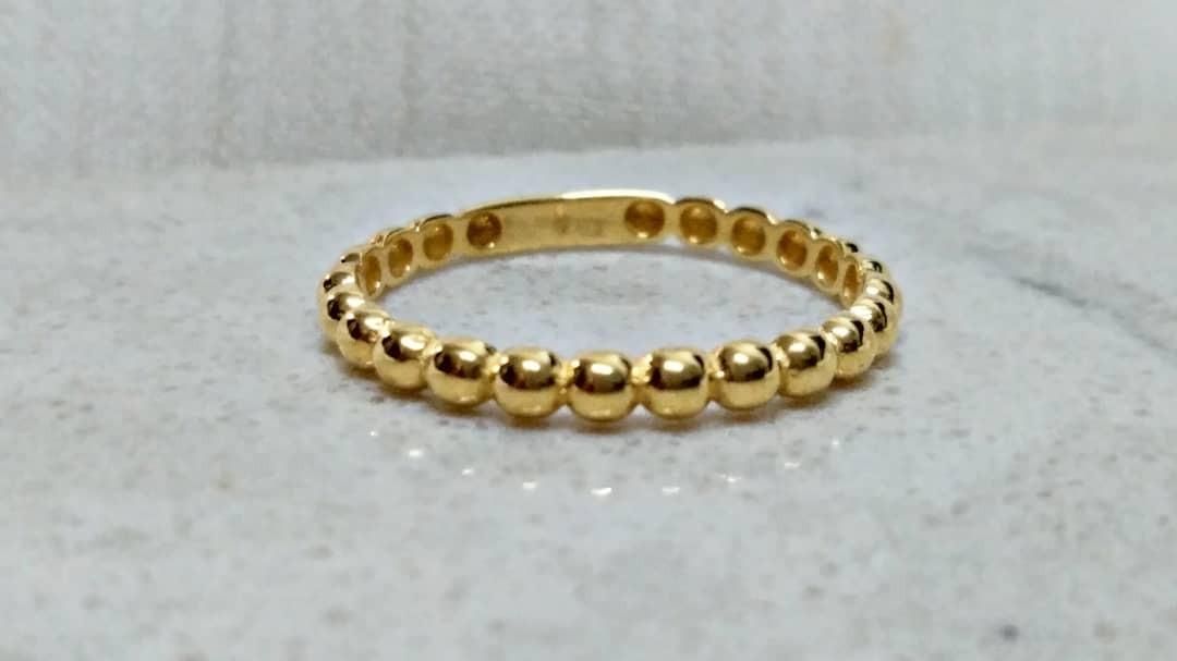 Bubble Ring 18k Gold Stackable Ring, Women's Fashion, Jewelry & Organizers,  Rings On Carousell With Bubbles Gold Band Rings (View 15 of 25)