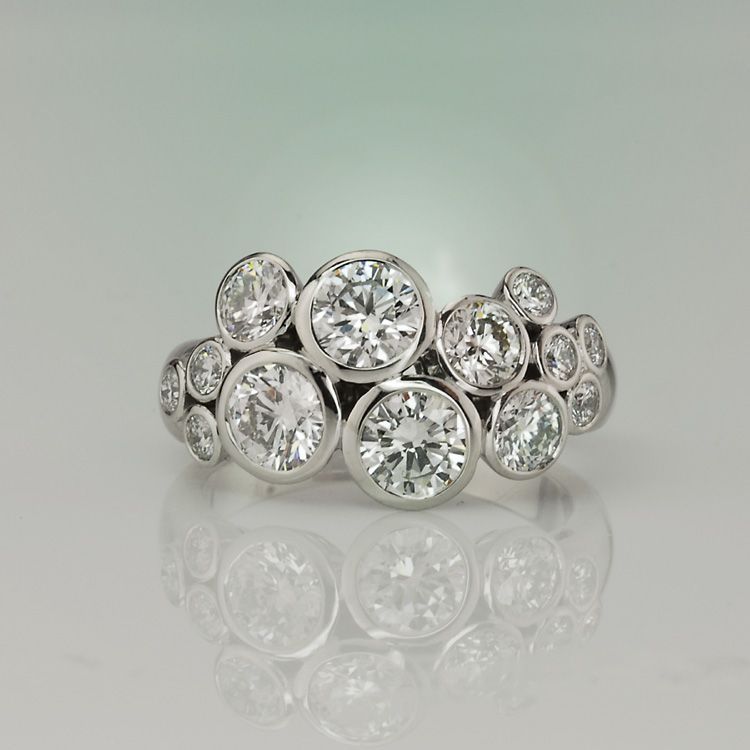 Bubbles Diamond Ring | Diamond Bubble Ring, Jewelry, Diamond Rings Design Throughout Bubbles Bezel Diamond Trio Rings (View 6 of 25)