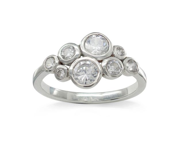 Bubbles Engagement Ring Shown With Fitted Wedding Ring – Pruden And Smith In Bubbles Open Wrap Rings With Diamonds (View 21 of 25)