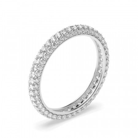 Buy Pave Setting Round Shape Full Eternity Diamond Wedding Rings | Abelini For Diamond Pave Eternity Band Rings (View 23 of 25)