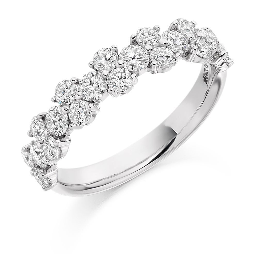 Buy Raphael Collection Half Eternity Ring – Claw Set Cluster Online For Diamond Clusters Semi Eternity Rings (View 2 of 25)