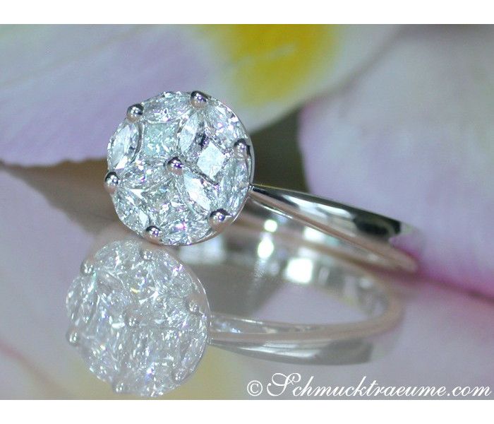Captivating Diamond Ring (illusion Design) Pertaining To Marquise Illusion Diamond Rings (View 3 of 25)