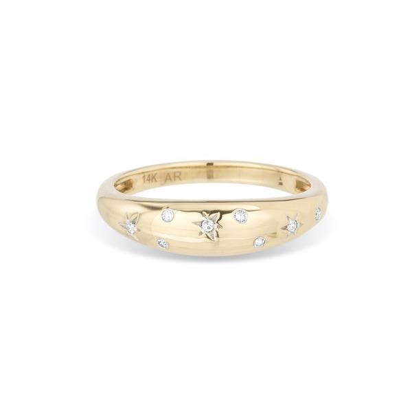 Celestial Diamonds Small Half Dome Ring | Domed Ring, Diamond Star, Diamond  Rings Bands In Starry Yellow Diamond Dome Rings (Photo 25 of 25)