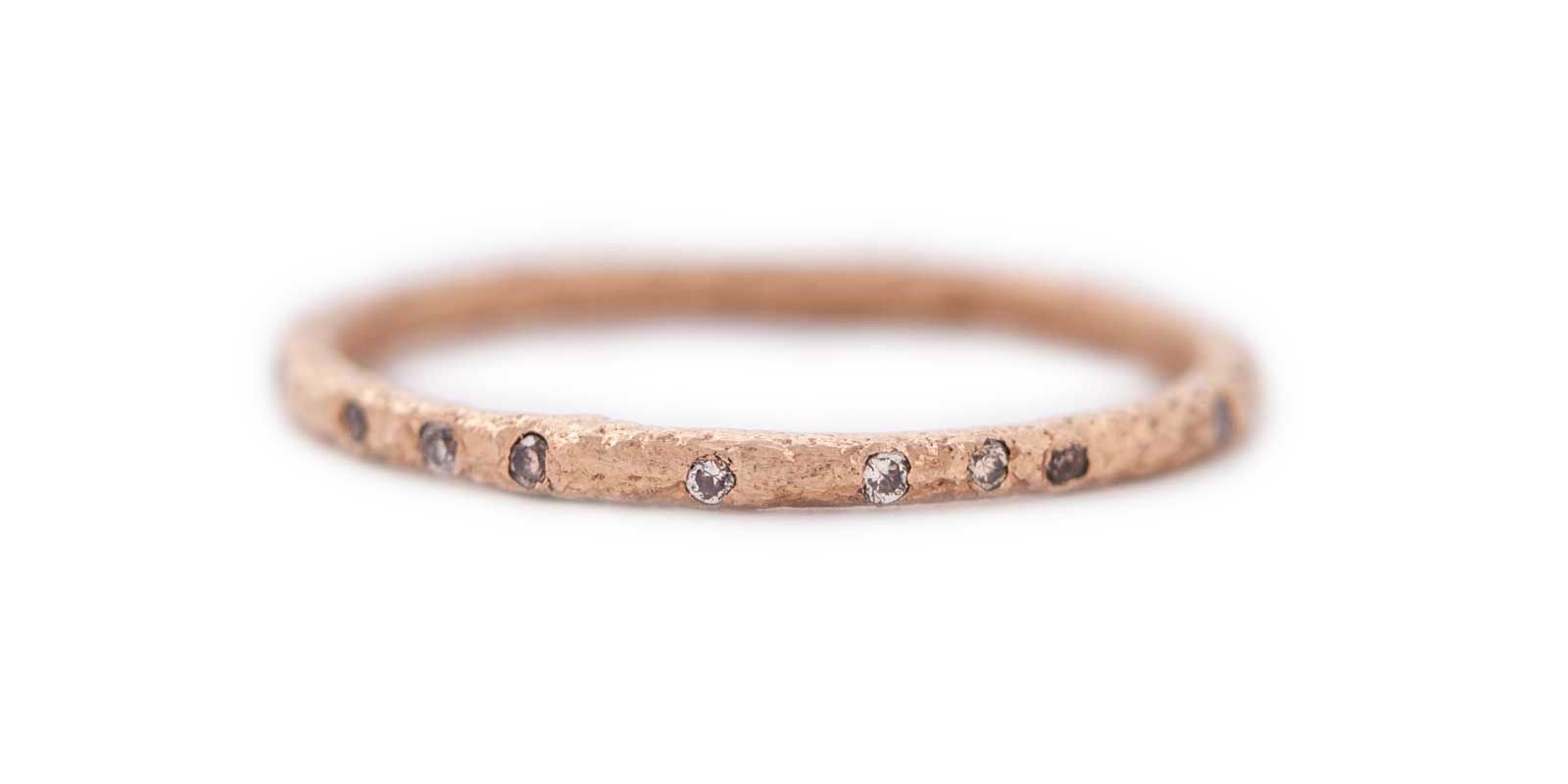 Champagne Diamond Scattered 18ct Rose Gold Eternity Ring  (View 24 of 25)