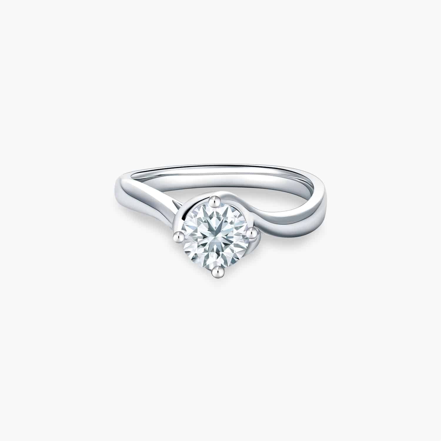 Classic Twist Diamond Engagement Ring | Love & Co Inside Love Letters 1 Letter Diamond Twist Rings (Photo 25 of 25)