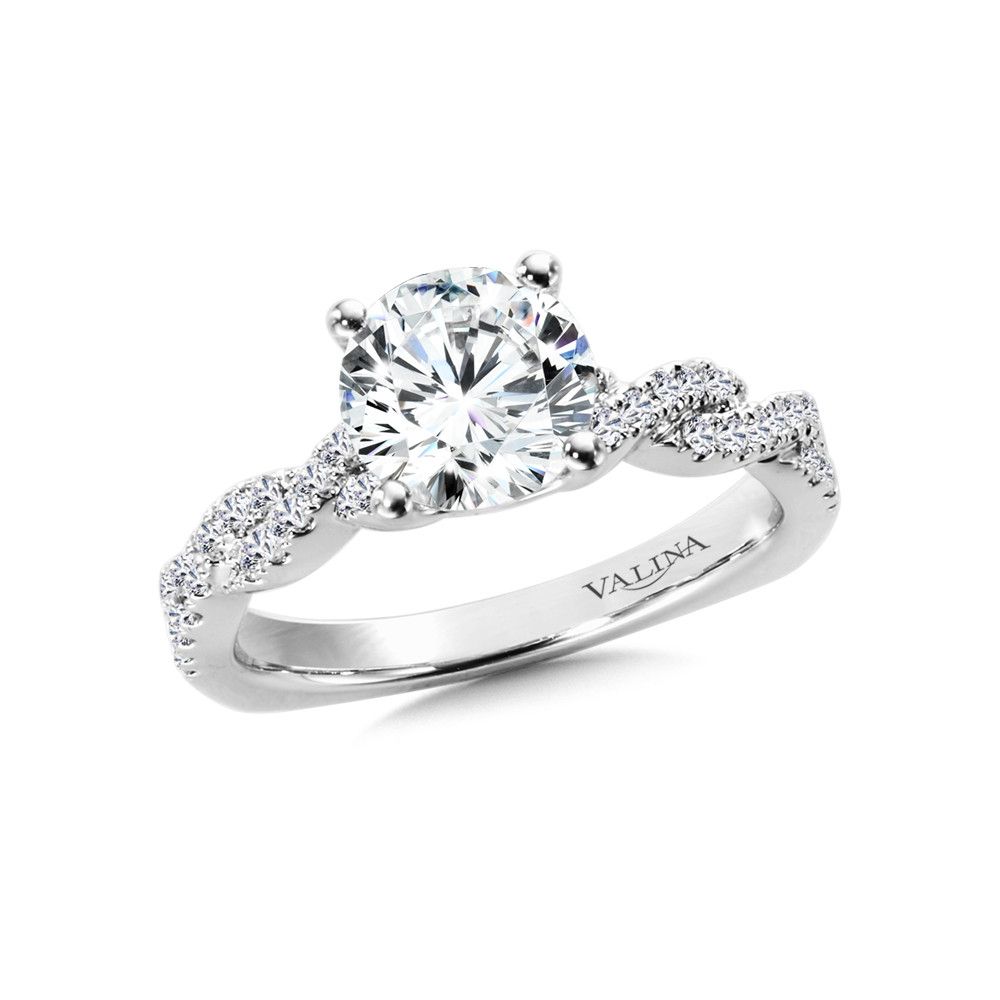 Criss Cross Diamond Engagement Ring | R9896w | Valina Engagement Ring  Jewelry Inside Crisscross Diamond Rings (View 2 of 25)