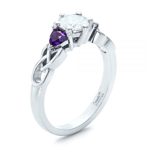 Custom Amethyst And Diamond Engagement Ring #100817 – Seattle Bellevue |  Joseph Jewelry Within Amethyst And Diamonds Rings (View 4 of 25)