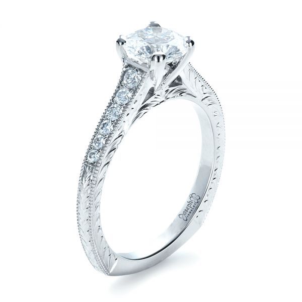 Custom Bright Cut Diamond Engagement Ring #1329 – Seattle Bellevue | Joseph  Jewelry Regarding Bright Cut Rings (View 3 of 25)