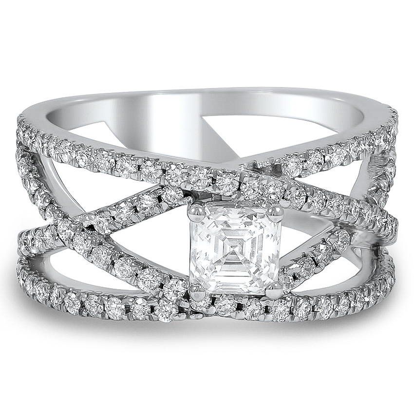 Custom Criss Cross Asscher Cut Diamond Ring | Brilliant Earth Regarding Crisscross Diamond Rings (View 24 of 25)