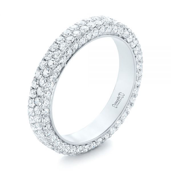 Custom Edge Less Pave Diamond Eternity Wedding Band #103475 – Seattle  Bellevue | Joseph Jewelry Regarding Diamond Pave Eternity Band Rings (View 4 of 25)