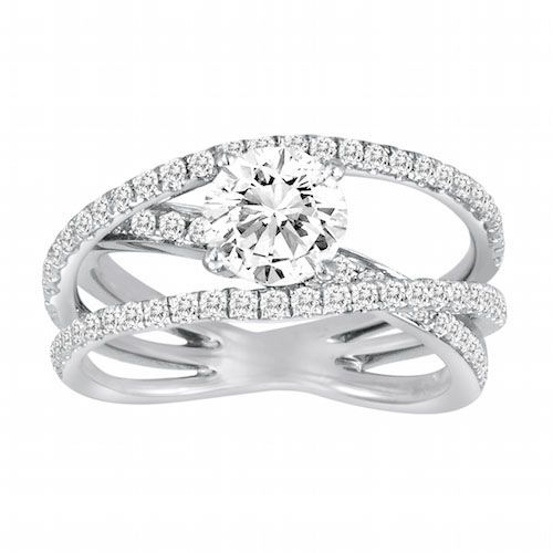 Diadori 18k White Gold Criss Cross Diamond Engagement Ring | D'original  Jewelers Regarding Crisscross Diamond Rings (View 10 of 25)