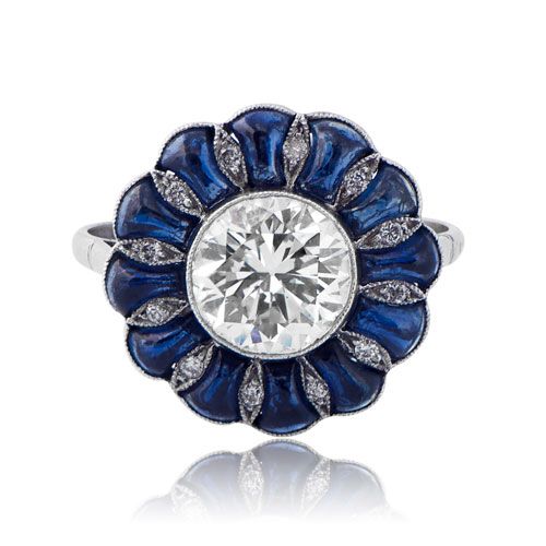 Diamond And Cabochon Sapphire Ring – Estate Diamond Jewelry Within Sapphire Cabochon And Diamond Rings (View 23 of 25)