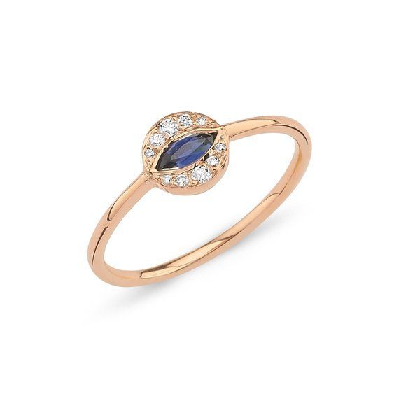 Diamond And Sapphire Evil Eye Ring Dainty Nazar Diamond Ring – Etsy | Sapphire  Evil Eye Ring, Evil Eye Ring Gold, Diamond Evil Eye Pertaining To Evil Eye Sapphire And Diamond Rings (View 17 of 25)