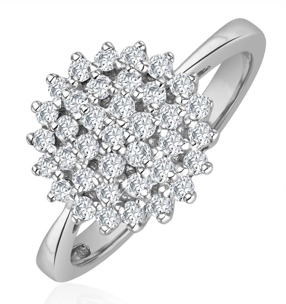 Diamond Cluster Ring  (View 8 of 25)