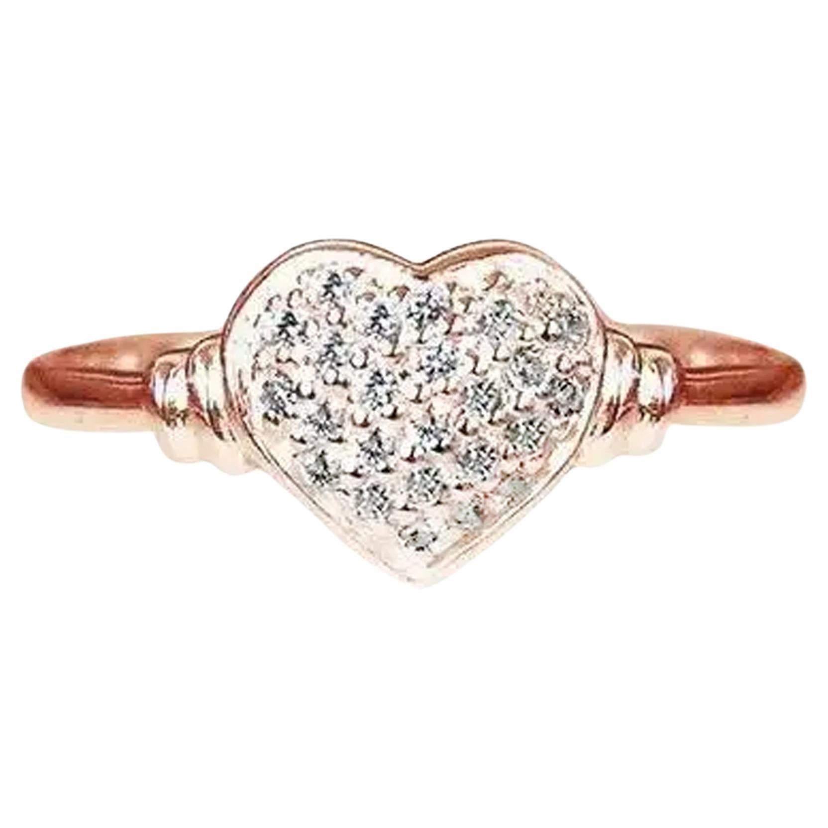 Diamond Heart Gold Ring At 1stdibs Inside Bubbles Heart Diamond Pave Rings (View 11 of 25)