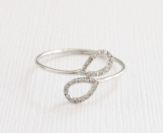 Diamond Paisley Wraparound Ring Dainty Gold Ring Everyday – Etsy Within Gold Wraparound Rings With Diamonds (Photo 25 of 25)