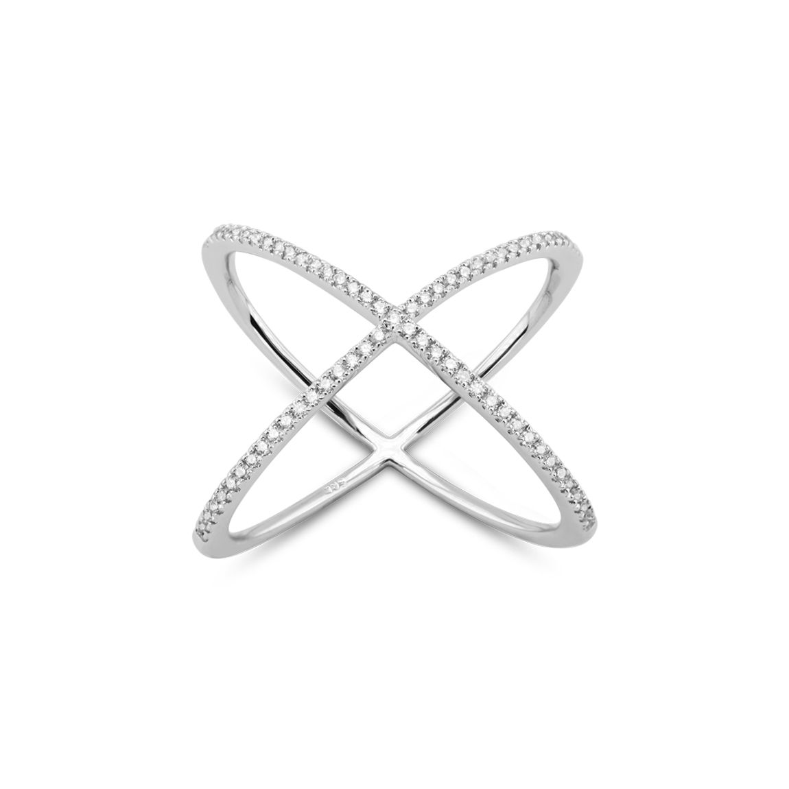 Diamond Pavé X Ring | Diamond Spot  (View 7 of 25)