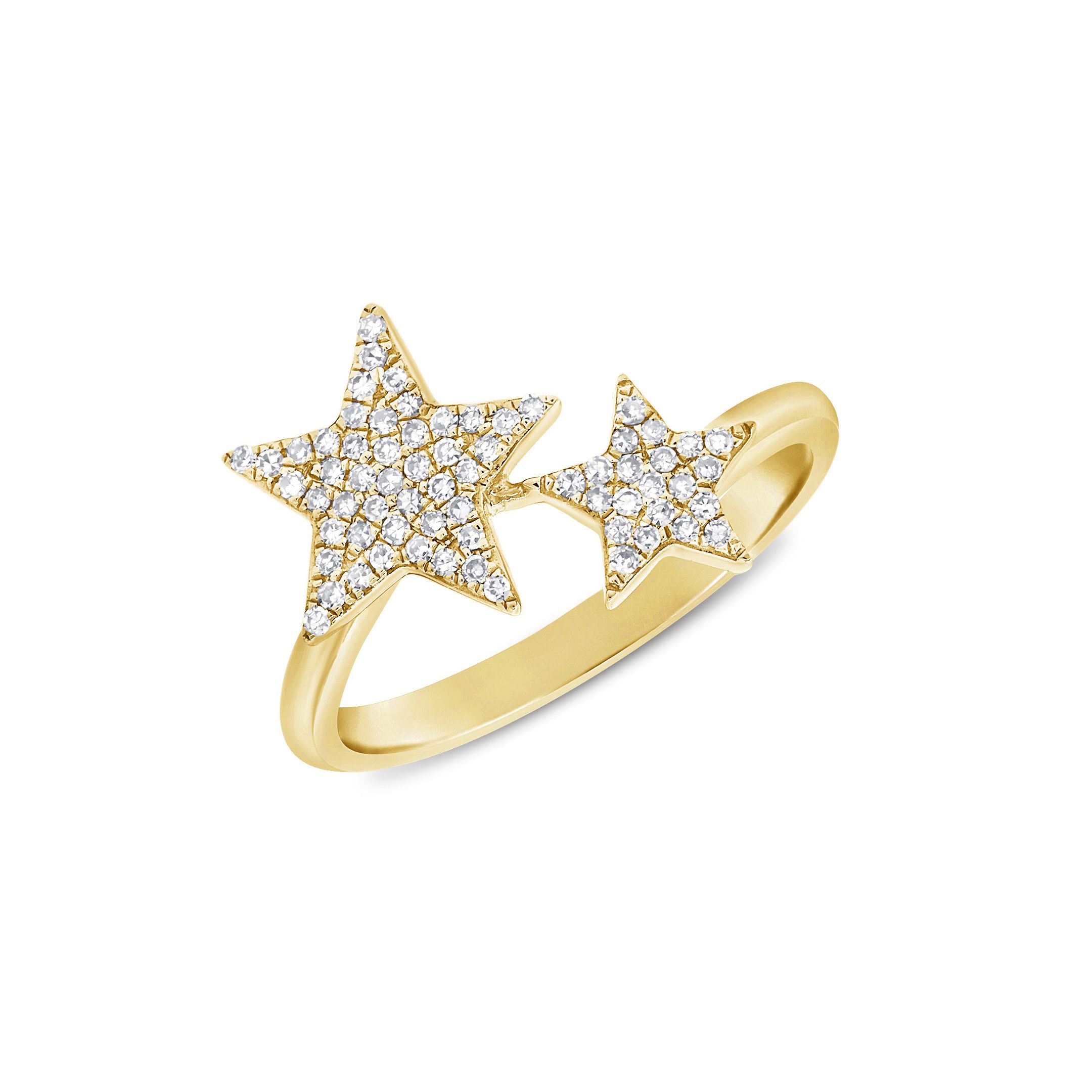 Diamond Stars Ring In 14k Gold » Womens Rings » Long Island, Ny Jewelry  Store In Starry Yellow Diamond Dome Rings (View 13 of 25)