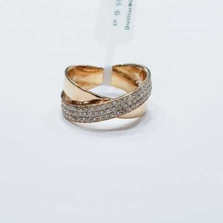 Double Band Ring With Total 0.50 Ct Diamonds F Those Vvs In Gold Band Rings With Diamonds (Photo 25 of 25)