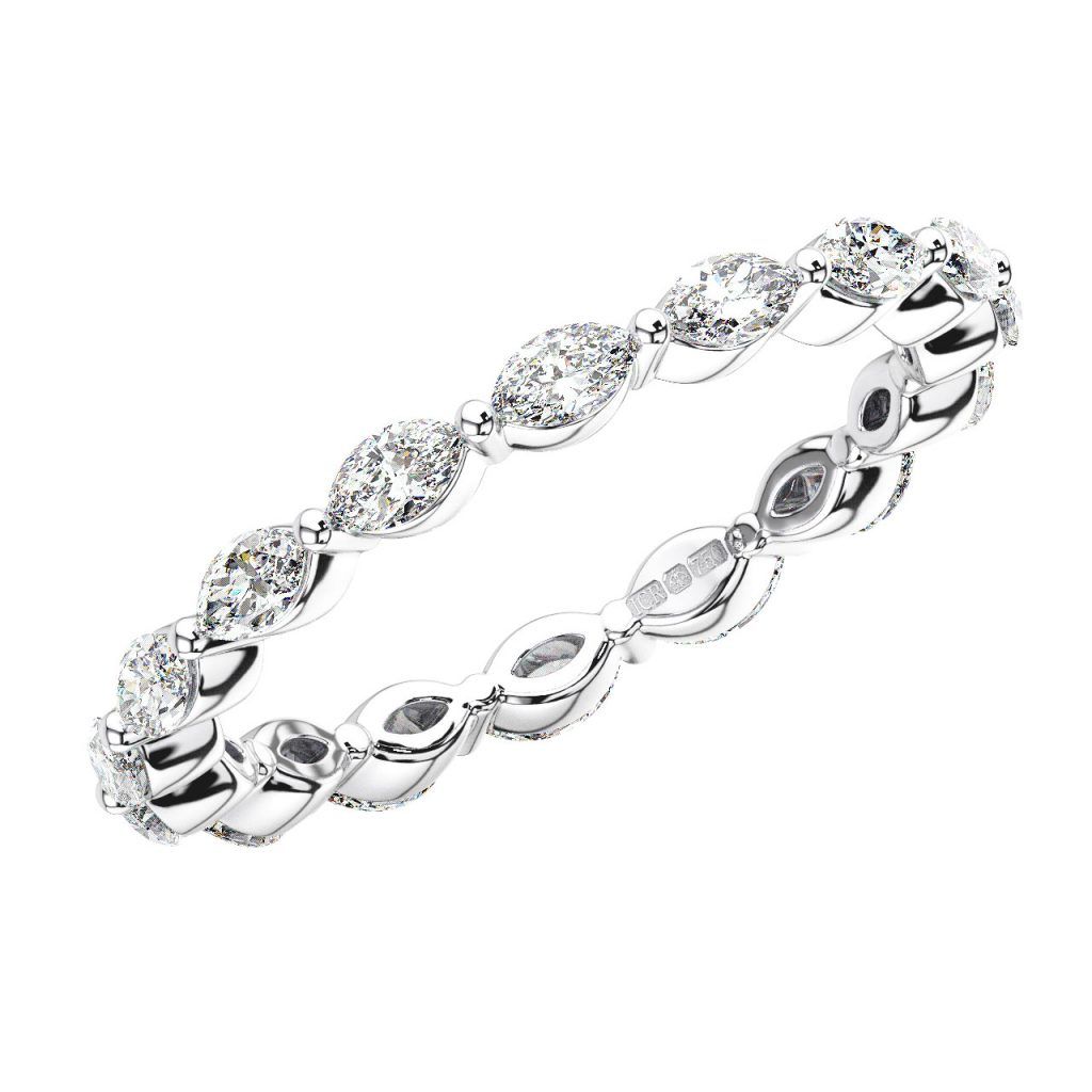 Erf1560 Single Claw Set Marquise Cut Diamonds Full Eternity Ring | Earth  Star Diamonds In Marquise Diamond Eternity Rings (View 18 of 25)