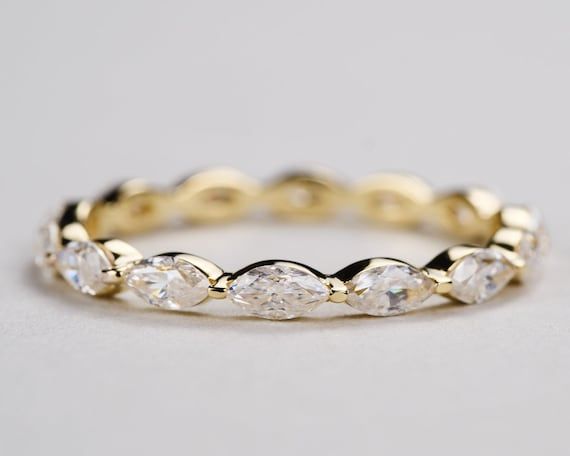 Est Ouest Marquise Diamond Eternity Wedding Ring: Anya – Etsy France With Marquise Diamond Eternity Rings (View 10 of 25)