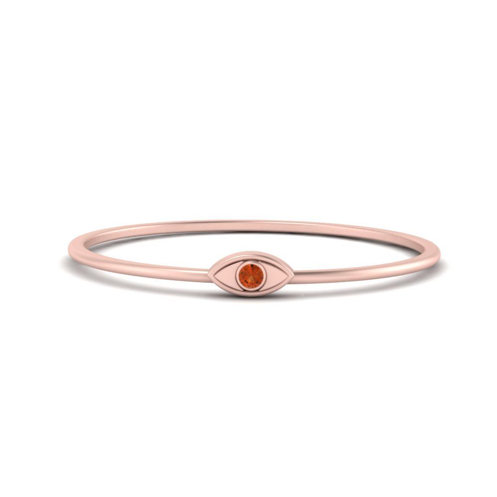 Evil Eye Thin Stack Orange Sapphire Ring In 14k Rose Gold | Fascinating  Diamonds With Regard To Marquise Sapphire Thin Beaded Stack Rings (View 10 of 25)