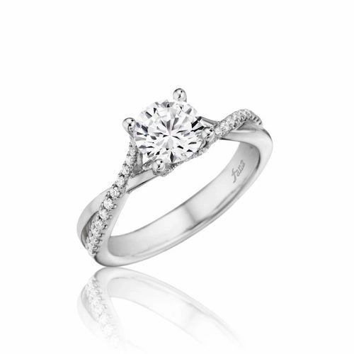 Fana 14k White Gold Criss Cross Diamond Engagement Ring | Park Jewelers With Crisscross Diamond Rings (View 23 of 25)