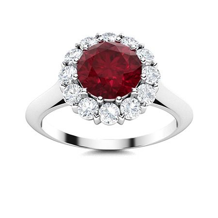 Fantine Ring With Round Ruby, Si Diamond |  (View 19 of 25)