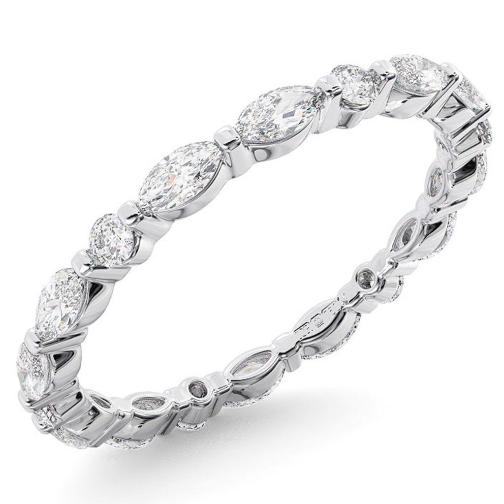 Fr01000 Round & Marquise Cut Diamonds Full Eternity Ring | Earth Star  Diamonds In Marquise Diamond Eternity Rings (View 5 of 25)